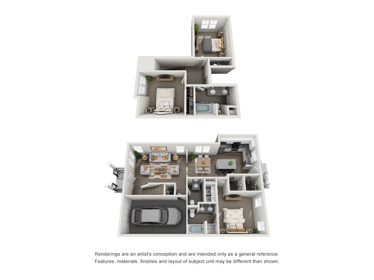 Lodge at Croasdaile Farm Three Bedroom Floor Plan